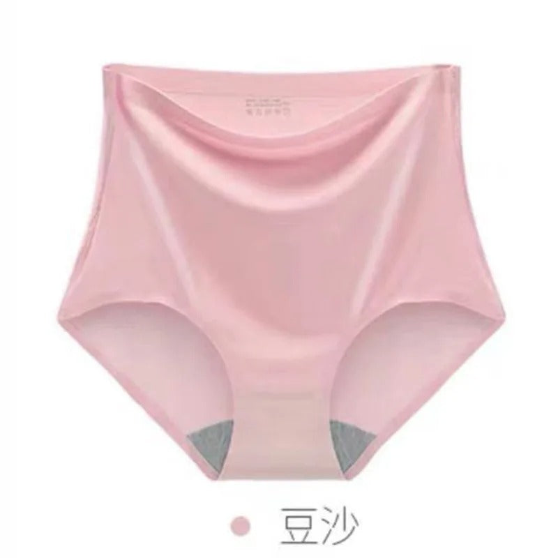 45-100kg Thin Large Plus Size Silky High Waist Ice Silk Seamless Fat Belly Underwear Women's Summer Lingerie Femme
