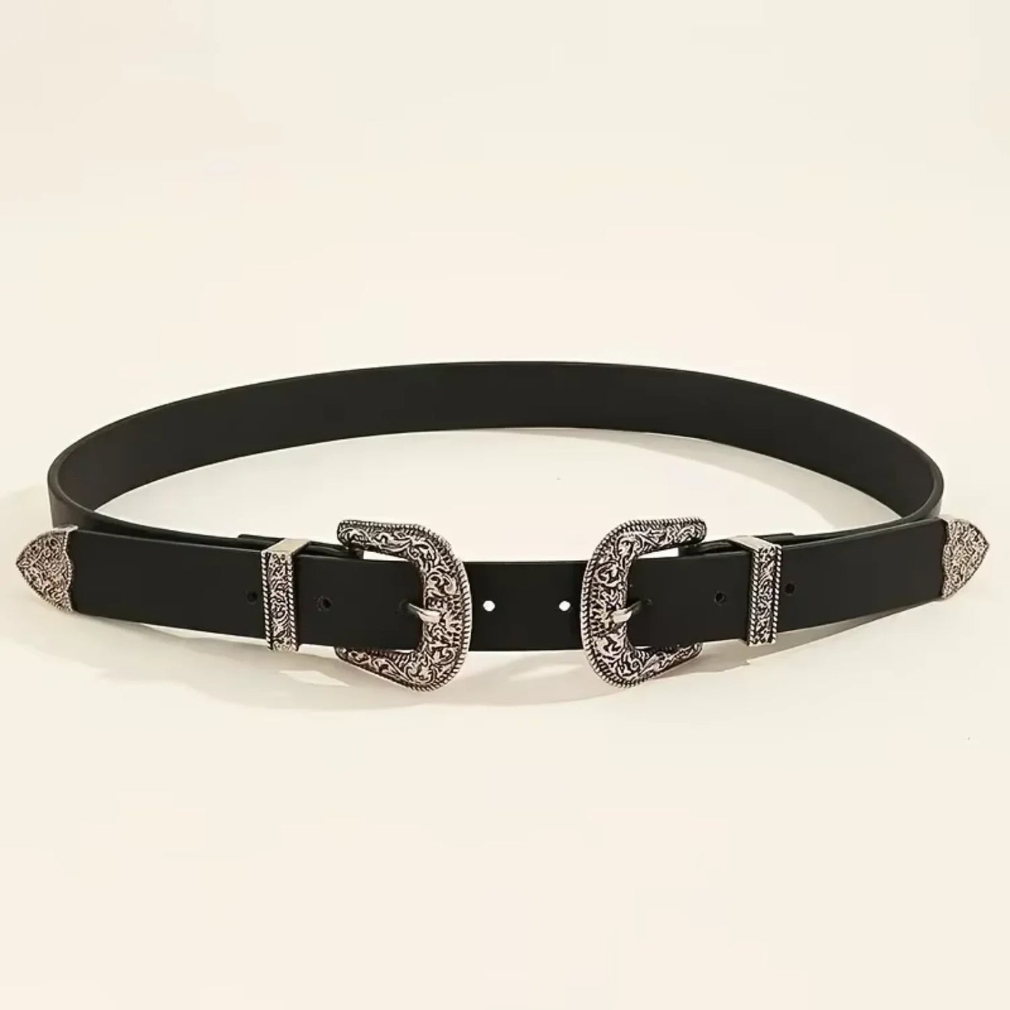 Adjustable Protective Piece Belt For Women, Fashion Jeans, Black Round Buckle Belt, Mujer PU Leather Belt Accessorize