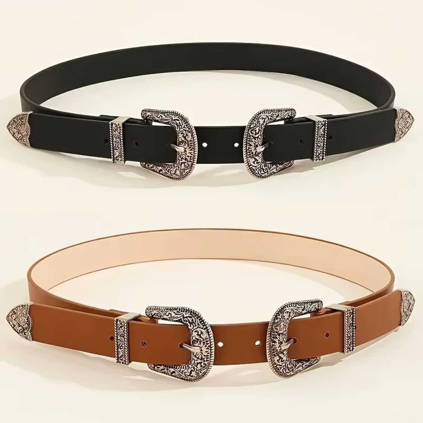 Adjustable Protective Piece Belt For Women, Fashion Jeans, Black Round Buckle Belt, Mujer PU Leather Belt Accessorize