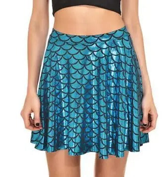 1pcs/lot Sexy Women Skirt Fashion summer spring Skirts S-4XL High Waist Pleated Mermaid Scales skirt