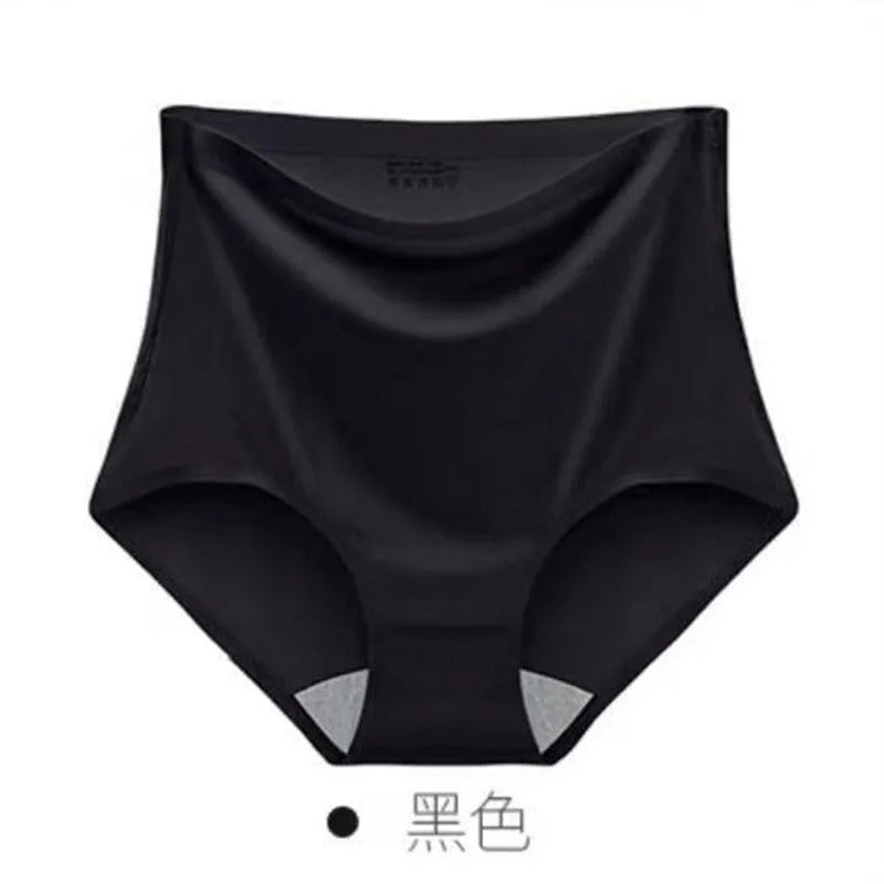 45-100kg Thin Large Plus Size Silky High Waist Ice Silk Seamless Fat Belly Underwear Women's Summer Lingerie Femme