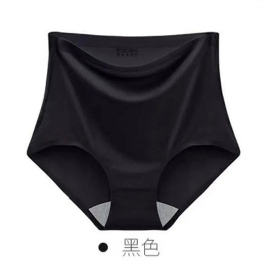45-100kg Thin Large Plus Size Silky High Waist Ice Silk Seamless Fat Belly Underwear Women's Summer Lingerie Femme
