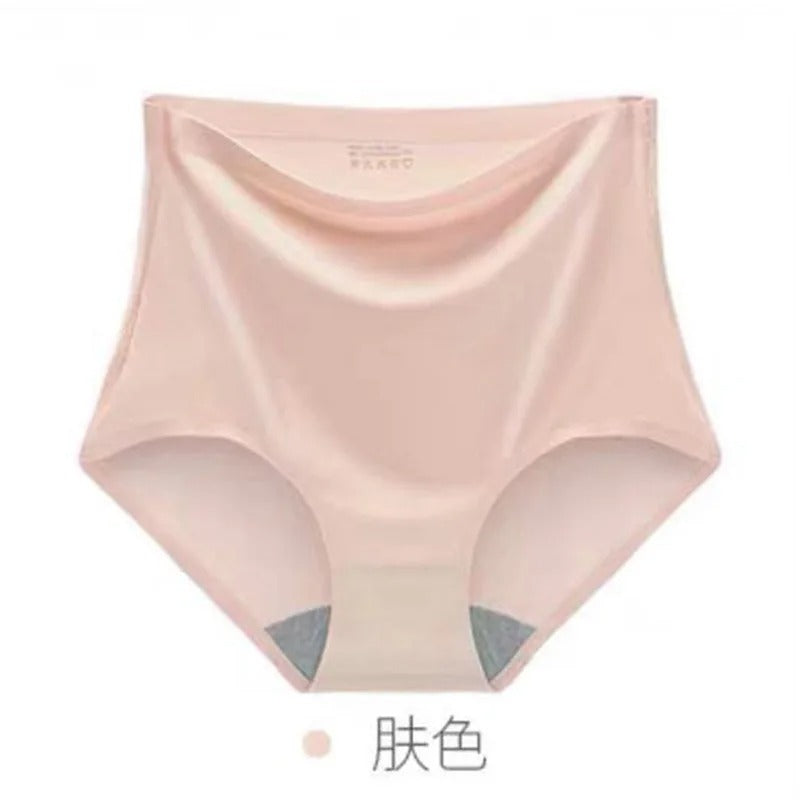 45-100kg Thin Large Plus Size Silky High Waist Ice Silk Seamless Fat Belly Underwear Women's Summer Lingerie Femme